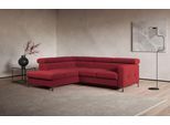 Ecksofa COTTA "Sammy L-Form", rot, B:239cm H:74cm T:207cm, Microfaser Primabelle (100% Polyester);Die Rückseite und die Liegefläche der Bettfunktion in NaturLEDER ist mit schwarzem Spannstoff bezogen, Sofas, Ecksofa, mit Kopfteilverstellung, wahlweise mit Schlaffunktion & Bettkasten