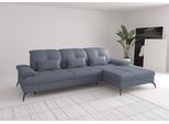 Ecksofa SIT & MORE "Amica, L-Form, inkl. Sitztiefenverstellung & Armteilverstellung", bunt (graublau), B:279cm H:90cm T:185cm, Sofas, Ecksofa, wahlweise mit Schlaffunktion, Bettkasten und Kopfteilverstellung