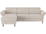 Ecksofa OTTO HOME "Calypso L-Form", beige (linen), B:260cm H:85cm T:172cm, 100% Polyester, Sofas, Ecksofa, mit motorischen Funktionen im Sofa und Recamiere