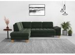 Ecksofa SIT & MORE "Westham L-Form", grün (jungle), B:261cm H:88cm T:179cm, 90% Polyester 10%Polyamid, Sofas, Ecksofa, mit Ottomane, mit oder ohne Schlaffunktion, Bettkasten, Verstellung