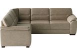 Ecksofa SIT & MORE "Montego L-Form, B: 256 cm, große Stoffauswahl, Komfortsitzhöhe 46 cm", beige (savannah), B:255cm H:88cm T:225cm, 100% Polyester, Sofas, Ecksofa, optional Schlaffunktion und Schubkasten mit Stauraum