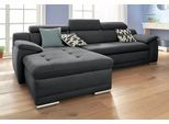 Ecksofa SIT & MORE "Top Andiamo L-Form", schwarz, B:270cm H:93cm T:165cm, Kunstleder SOFTLUX;Struktur ( 100% Polyester), Sofas, Ecksofa, wahlweise mit Schlaffunktion, inklusive Kopfteilverstellung