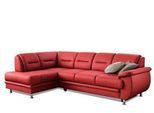 Ecksofa SIT & MORE "Mailand L-Form, B: 250 cm", rot, B:250cm H:85cm T:164cm, Luxus-Kunstleder;Kunstleder Softlux;NaturLEDER (echtes Rindleder)/Korpus passendes Kunstleder Softlux;Luxus-Microfaser Altara Nubuck (100% Polyester), Sofas, Ecksofa, optional Schlaffunktion,Ottomane,inkl 5 Jahre Herstellergarantie