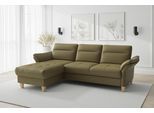 Ecksofa SIT & MORE "Pamela L-Form, Leder, B: 218 und 230 cm", olive, B:230cm H:90cm T:164cm, Sofas, Ecksofa, optional Armteilverstellung, Schlaffunktion & Bettkasten