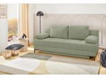 Schlafsofa JOCKENHÖFER GRUPPE "Felix, B: 205 cm, Liegefl. 155x201 cm, Dauerschlafsofa, inkl. Topper", grün (salbei, grün 432, 13), B:205cm T:104cm, Korpus: 100% Polyester;Kissen: 100% Polyester, Sofas, Schlafsofa, inklusive Schlaffunktion und Bettkasten, Federkernpolsterung
