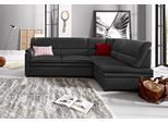 Ecksofa SIT & MORE "Pisa L-Form", schwarz, B:245cm H:89cm T:161cm, NaturLEDER (echtes Rindsleder), Korpus in Kunstleder SOFTLUX;Luxus-Microfaser (90% Polyester, 10% Polyamid);Struktur (100% Polyester);Luxus-Microfaser ALTARA NUBUCK (100% Polyester), Sofas, Ecksofa, mit Federkern, wahlweise mit Schlaffunktion