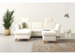 Ecksofa HOME AFFAIRE "Trelleborg L-Form", beige (creme), B:249cm H:86cm T:162cm, 100% Polyester, Sofas, Ecksofa, Federkern-Polsterung, wahlweise mit Schlaffunktion und Bettkasten