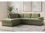 Ecksofa SIT & MORE "Moreno L-Form, B: 238 cm", grün (hellgrün), B:238cm H:82cm T:202cm, 100% Polyester, Sofas, Ecksofa, mit Armteilverstellung, optional Schlaffunktion