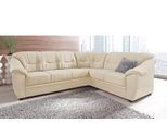 Ecksofa SIT & MORE "Savona L-Form, B. 262 cm, Komfortsitz, Eckcouch mit Stoff- & Lederwahl", beige (creme), B:262cm H:90cm T:212cm, PRIMABELLE-Microfaser (100% Polyester);SOFTLUX/Struktur (Korpus in Kunstleder, Sitz und Rücken in Strukturstoff aus 75% Polyester und 25% Viskose);Kunstleder SOFTLUX;NaturLEDER (echtes Rindsleder), Korpus in Kunstleder SOFTLUX, Sofas, Ecksofa, optional Schlaffunktion,