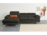 Ecksofa COTTA "Driver L-Form, B: 268 cm", hunter, B:268cm H:73cm T:169cm, LEDER BEEFY (ein abgedecktes Spalt-Rindsleder) im Sitz und Rücken (Korpus in Kunstleder);Luxus-Kunstleder;Kunstleder SOFTLUX;Leder Pampas (echtes Rindsleder), Rückseite mit schwarzem Spannstoff bezogen, Sofas, Ecksofa, Kopfteilverstellung, optional Schlaffunktion & Bettkasten