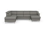 Wohnlandschaft SIT & MORE "Freetown U-Form", grau (anthrazit), B:315cm H:84cm T:216cm, Sofas, Wohnlandschaft, Kopfteilverstellung und Federkern, wahlweise mit Schlaffunktion