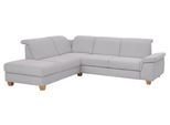 Ecksofa HOME AFFAIRE "Dalia L-Form", silber, B:256cm T:221cm, Luxus-Microfaser Florence (100% Polyester);Luxus-Microfaser weich (90% Polyester, 10% Polyamid);Webstoff (100% Polyester), Sofas, Ecksofa, mit Federkernpolsterung, wahlweise mit Schlaffunktion, Bettkasten