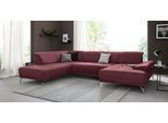 Wohnlandschaft OTTO HOME "Caluna", lila (chianti), B:334cm H:81cm T:235cm, Flachgewebe Mura: (100% Polyester);Luxus-Microfaser Vintageoptik (100% Polyester);Luxus-Mikrofaser (90% Polyester, 10% Polyamid), Sofas, Wohnlandschaft, Inkl.Sitztiefenverstellung, wahlweise mit Kopf- und Armteilverstellung