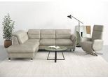 Ecksofa SIT & MORE "Grenoble L-Form mit Federkern", grau (hellgrau), B:247cm H:85cm T:222cm, Sofas, Ecksofa, wahlweise mit Schlaffunktion, Bettkasten, Arm- und Kopfteilverstellung