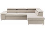 Ecksofa SIT & MORE "Valantine L-Form, B: 272 cm, Armteilverstellung, Kopfteilverstellung", beige (nature), B:272cm H:73cm T:226cm, 100% Polyester, Sofas, Ecksofa, optional Schlaffunktion, Komfortsofa, modern