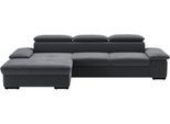 Ecksofa SIT & MORE "Alcudia L-Form", grau (dunkelgrau), B:286cm H:73cm T:174cm, 98% Polyester, 2% Polyamid, Sofas, Ecksofa, wahlweise mit Schlaffunktion