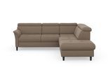 Ecksofa SIT & MORE "Marano L-Form", grau (taupe), B:252cm T:216cm, 98% Polyester, 2% Polyamid, Sofas, Ecksofa, inklusive Kopfteilverstellung, optional Schlaffunktion & Bettkasten