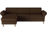 Ecksofa OTTO HOME "Calypso L-Form", braun (dunkelbraun), B:260cm H:85cm T:172cm, 100% Polyester, Sofas, Ecksofa, mit motorischen Funktionen im Sofa und Recamiere