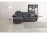 Ecksofa OTTO HOME "Westerland L-Form", grau, B:252cm H:90cm T:162cm, 100% Polyester, Sofas, Ecksofa, Federkern-Polsterung, wahlweise mit Schlaffunktion, Bettkasten