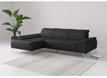 Ecksofa OTTO HOME "Caluna", schwarz, B:280cm H:81cm T:174cm, Sofas, Ecksofa, Inkl.Sitztiefenverstellung, wahlweise mit Kopf- und Armteilverstellung