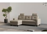 Ecksofa OTTO HOME "Varese", grau (taupe), B:239cm H:91cm T:164cm, 95%Polyester 5%Polyamid, Sofas, Ecksofa, wahlweise mit Schlaffunktion und Bettkasten