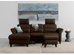 Ecksofa SIT & MORE "Mellum L-Form", braun (mocca), B:250cm H:87cm T:163cm, 100% Polyester, Sofas, Ecksofa, Federkern, optional Schlaffunktion, Bettkasten & Armteilfunktion