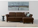 Ecksofa SIT & MORE "Mellum L-Form", braun (dunkelbraun), B:250cm H:87cm T:163cm, 100% Polyester, Sofas, Ecksofa, Federkern, optional Schlaffunktion, Bettkasten & Armteilfunktion