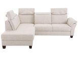 Ecksofa OTTO HOME "Solvei L-Form", beige (natur), B:260cm H:104cm T:235cm, Luxus-Microfaser Lederoptik (100% Polyester);Struktur (100% Polyester);Luxus-Microfaser ALTARA NUBUCK (100% Polyester), Sofas, Ecksofa, wahlweise auch mit Kopfteilverstellung und Schlaffunktion, Federkern