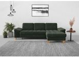 Ecksofa SIT & MORE "Westham L-Form", grün (jungle), B:275cm H:88cm T:172cm, 90% Polyester 10% Polyamid, Sofas, Ecksofa, mit Recamiere, mit oder ohne Schlaffunktion, Bettkasten, Füße Eiche