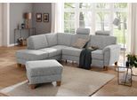 Ecksofa OTTO HOME "Alta L-Form", silber, B:250cm H:89cm T:201cm, Struktur ( 100% Polyester);Struktur fein ( 100% Polyester);Luxus-Microfaser ALTARA NUBUCK (100% Polyester), Sofas, Ecksofa, mit Federkern und Kontrastnaht, Füße Buche eichefarben