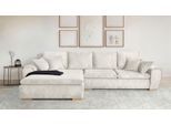 Ecksofa HOME AFFAIRE "Katja L-Form, B: 325 cm - OTTO. Verlässliche Qualität.", beige (creme), B:325cm T:183cm, 100% Polyester, Sofas, Ecksofa, Schlaffunktion, Bettkasten & 4 Zierkissen