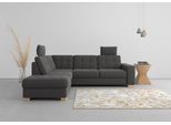 Ecksofa SIT & MORE "Quincy L-Form", grau (dunkelgrau), B:249cm H:82cm T:213cm, Sofas, Ecksofa, wahlweise mit Schlaffunktion und Bettkasten