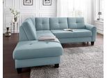 Ecksofa SIT & MORE "Varese L-Form", blau (aqua), B:240cm H:91cm T:214cm, Luxus-Microfaser (100% Polyester)IStruktur fein (100% Polyester)IFlachgewebe (95% Polyester, 5% Polyamid), Sofas, Ecksofa, mit Federkern, wahlweise mit Schlaffunktion und Stauraum