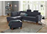 Ecksofa OTTO HOME "Alta L-Form", grau (anthrazit), B:250cm H:89cm T:201cm, Struktur ( 100% Polyester);Struktur fein ( 100% Polyester);Luxus-Microfaser ALTARA NUBUCK (100% Polyester), Sofas, Ecksofa, mit Federkern und Kontrastnaht, Füße Buche eichefarben