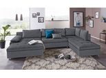 Wohnlandschaft OTTO HOME "Labene U-Form", grau (dunkelgrau), B:346cm H:82cm T:90cm, Struktur fein (95% Polyester, 5% Polyamid);Luxus-Microfaser ALTARA NUBUCK (100% Polyester);Kunstleder SOFTLUX / Struktur (100% Polyester);Struktur (100% Polyester), Sofas, Wohnlandschaft, wahlweise mit Schlaffunktion und Bettkasten