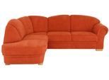 Ecksofa OTTO HOME "Amrum L-Form", orange (terra), B:249cm H:91cm T:218cm, Jacquard ( 100% Polyester );Struktur Blume (100% Polyester), Sofas, Ecksofa, wahlweise mit Schlaffunktion und Ottomane links/rechts