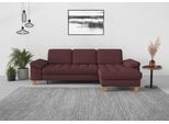Ecksofa SIT & MORE "Westham L-Form", lila (chianti), B:275cm H:88cm T:172cm, 90% Polyester 10% Polyamid, Sofas, Ecksofa, mit Recamiere, mit oder ohne Schlaffunktion, Bettkasten, Füße Eiche