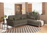 Ecksofa HOME AFFAIRE "Palace L-Form", grau (taupe), B:259cm H:89cm T:225cm, Struktur fein (100% Polyester);Struktur (100% Polyester);Luxus-Microfaser Lederoptik (100% Polyester), Sofas, Ecksofa, incl. Sitztiefenverstellung, wahlweise mit Schlaffunktion und Stauraum