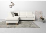 Ecksofa HOME AFFAIRE "Palmera L-Form, B: 236 cm", weiß (reinweiß), B:236cm H:89cm T:212cm, Luxus-Microfaser (100% Polyester);Struktur (100% Polyester);Luxus-Microfaser in Lederoptik (100% Polyester), Sofas, Ecksofa, optional Schlaffunktion & Bettkasten, Federkern