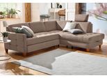 Ecksofa HOME AFFAIRE "Earl L-Form", beige (dunkelbeige), B:233cm H:80cm T:196cm, Luxus-Microfaser in Lederoptik (100% Polyester);Struktur fein (100% Polyester);Luxus-Microfaser ALTARA NUBUCK (100% Polyester), Sofas, Ecksofa, wahlweise auch mit Schlaffunktion oder Schlaffunktion mit Bettkasten