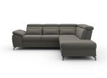 Ecksofa SIT & MORE "Cabrio L-Form, B: 274 cm, mit Sitztiefen-, Arm- & Kopfteilverstellung", braun (schlamm), B:274cm H:87cm T:230cm, 100% Polyester, Sofas, Ecksofa, 3 Nierenkissen, Federkern, optional Schlaffunktion und Stauraum