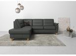 Ecksofa HOME AFFAIRE "Palmera, L-Form, B: 236 cm, Bettfunktion & Bettkasten wählbar", grau (anthrazit), B:236cm H:89cm T:212cm, Luxus-Microfaser (100% Polyester);Struktur (100% Polyester);Luxus-Microfaser in Lederoptik (100% Polyester), Sofas, Ecksofa, Federkern-Polsterung, Sitzhöhe 48 cm, handgefertigt, stilvolles Design