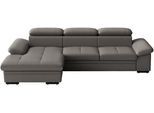 Ecksofa SIT & MORE "Viola, Leder, L-Form, B: 260 cm, mit Armteil- und Kopfteilvertsellung", grau (mocca), B:260cm H:73cm T:174cm, Sofas, Ecksofa, optional mit Schlaffunktion