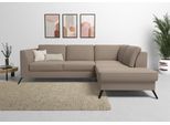 Ecksofa SIT & MORE "Olsen L-Form", grau (taupe), B:248cm H:88cm T:201cm, 98% Polyester 2%Polyamid, Sofas, Ecksofa, inklusive Sitztiefenverstellung, optional Schlaffunktion, 15cm hoch