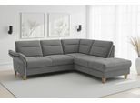 Ecksofa SIT & MORE "Pamela, B: 218 cm, L-Form, wahlweise mit Schlaffunktion und Bettkasten", beige (anthrazit), B:218cm H:90cm T:212cm, 100% Polyester, Sofas, Ecksofa, mit Federkern und Liegefläche aus Originalstoff