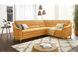 Ecksofa SIT & MORE "Cardoso L-Form", gelb (senf), B:249cm H:90cm T:209cm, Flachgewebe (100% Polyester);Struktur (100% Polyester);Luxus-Microfaser (90% Polyester, 10% Polyamid), Sofas, Ecksofa, mit Federkern, wahlweise mit Schlaffunktion und Schubkasten