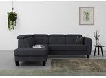Ecksofa SIT & MORE "Belluci L-Form", blau (tiefblau), B:249cm H:85cm T:195cm, Sofas, Ecksofa, inklusive Federkern, wahlweise mit Schlaffunktion und Bettkasten