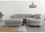 Ecksofa SIT & MORE "Apulia L-Form", silber, B:250cm H:78cm T:212cm, Webstoff (100% Polyester);Struktur weich (90% Polyester, 10% Polyamid);Luxus-Micofaser Euphoria (100% Polyester);Samtoptik (100% Polyester), Sofas, Ecksofa, wahlweise Schlaffunktion, Bettkasten und Kopf- und Armteilverstellung