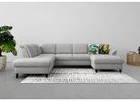 Wohnlandschaft SIT & MORE "Maggiore U-Form", grau, B:312cm H:88cm T:224cm, 95% Polyester, 5% Polyamid, Sofas, Wohnlandschaft, wahlweise mit Kopfteilverstellung, Schlaffunktion und Stauraum