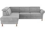 Ecksofa OTTO HOME "Calypso L-Form", grau (hellgrau), B:259cm H:85cm T:227cm, 100% Polyester, Sofas, Ecksofa, mit Relaxfunktion motorisch im Sofa 2,5- Sitzer